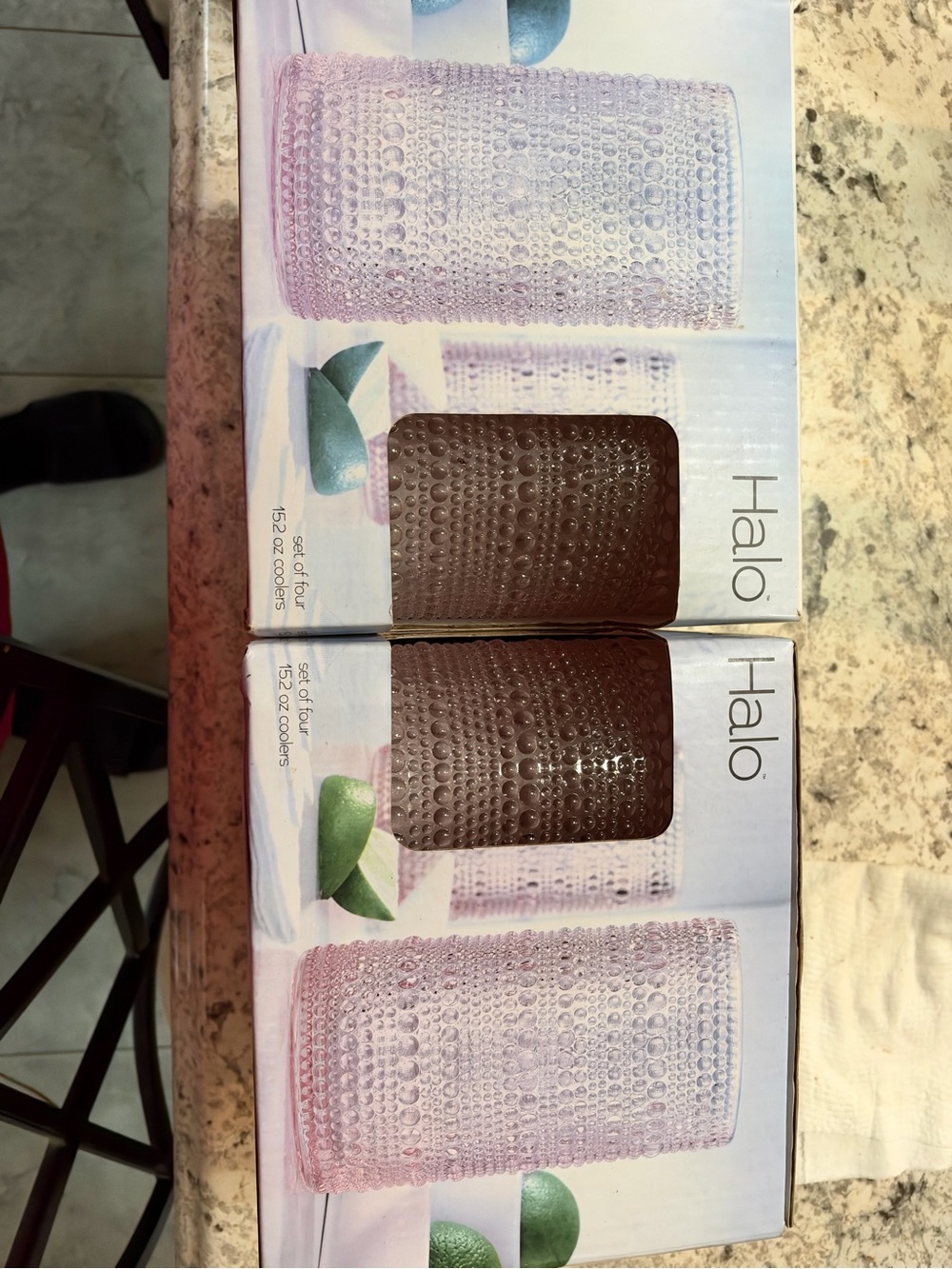 Halo Textured Glass Tumbler - Pink and Brown